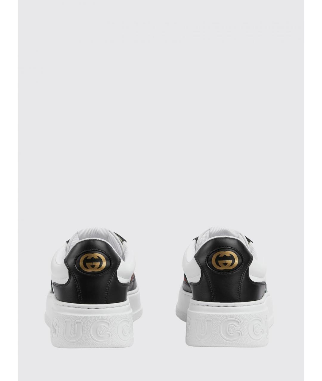 GUCCI Белые кожаные низкие кроссовки / кеды, фото 3
