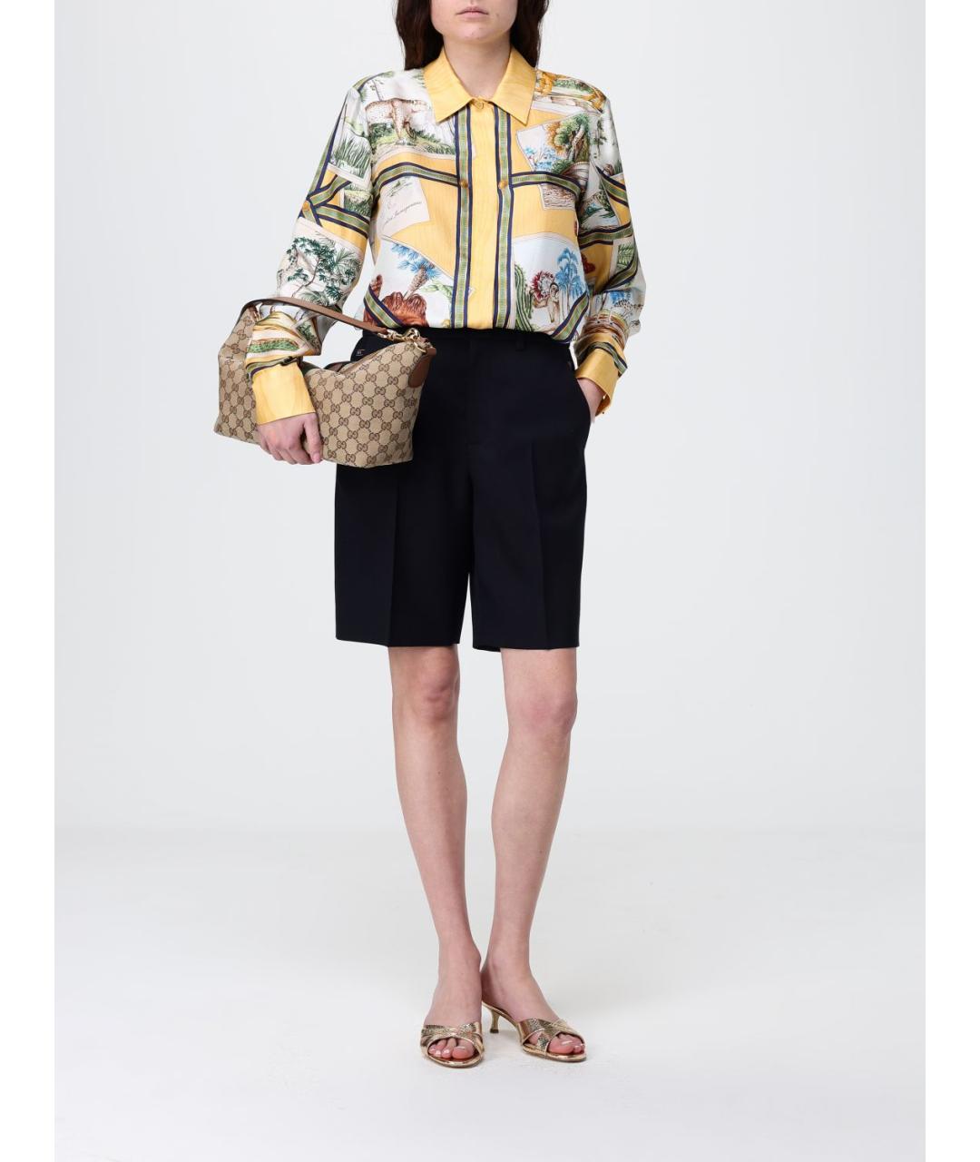 GUCCI Бежевая канва сумка с короткими ручками, фото 2