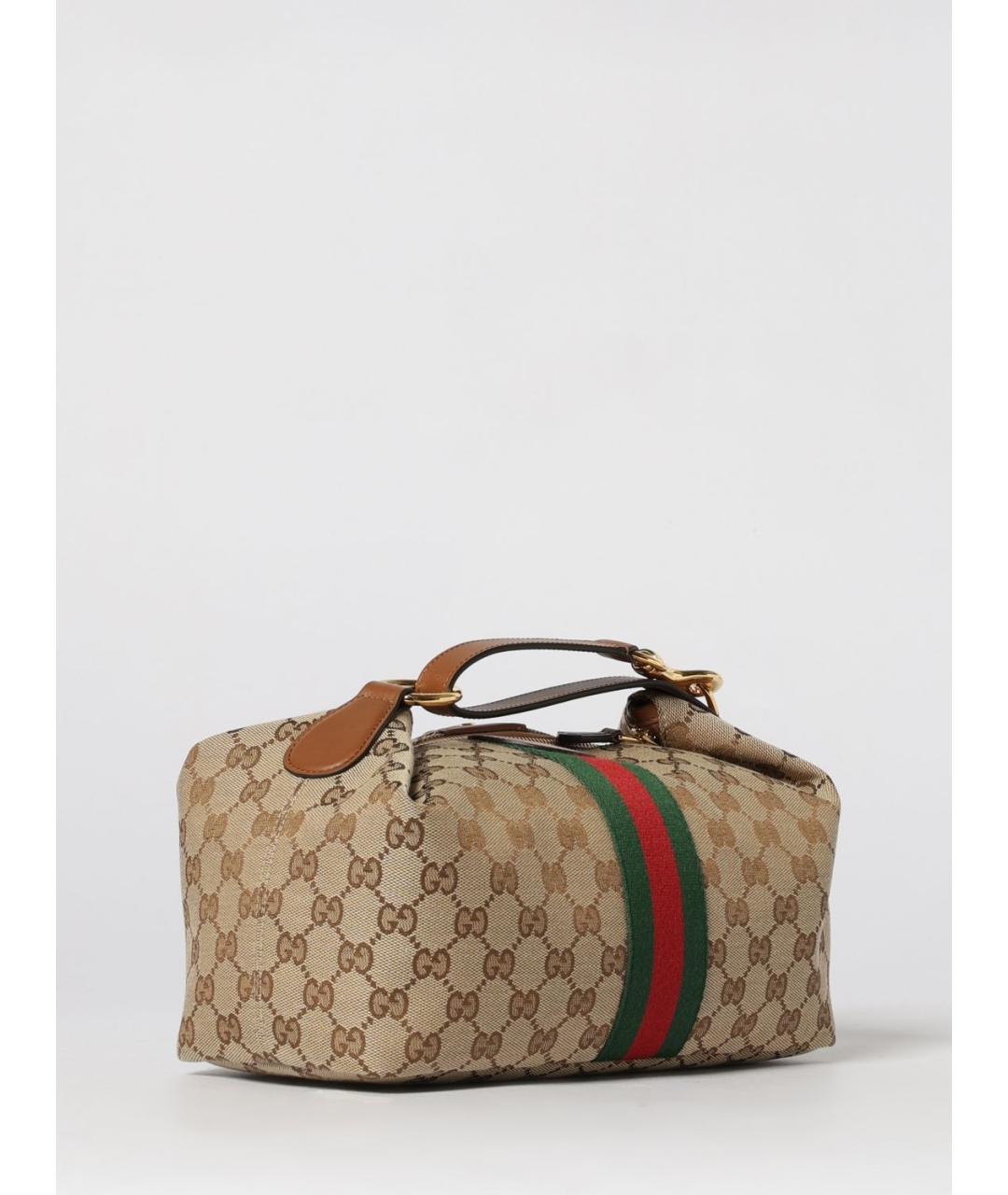 GUCCI Бежевая канва сумка с короткими ручками, фото 3