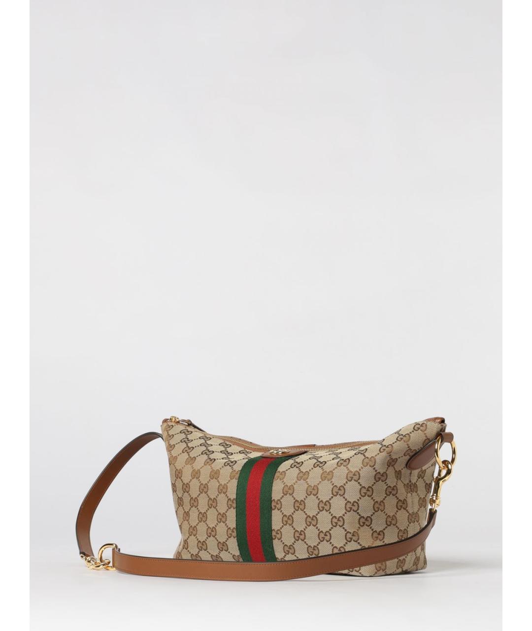 GUCCI Бежевая канва сумка с короткими ручками, фото 4