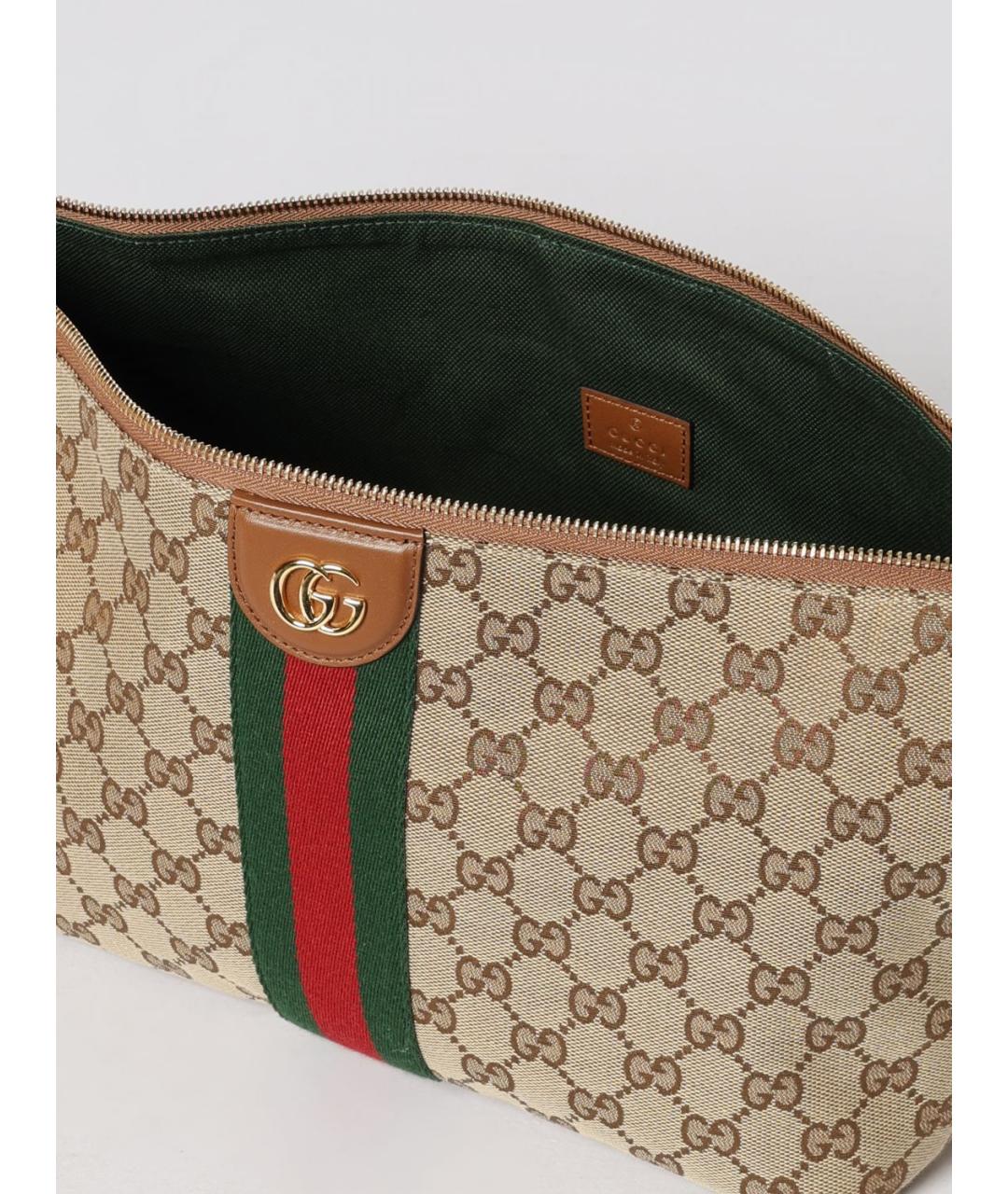 GUCCI Бежевая канва сумка с короткими ручками, фото 6