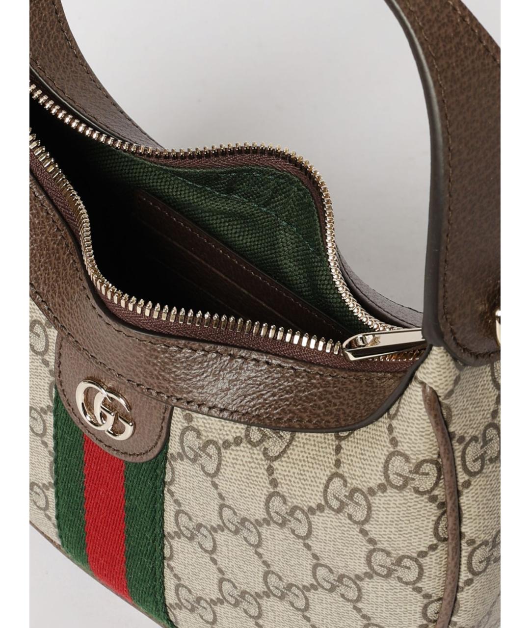 GUCCI Бежевая канва сумка с короткими ручками, фото 5