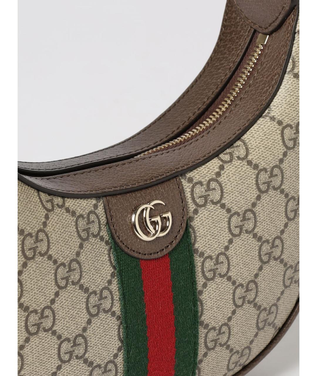 GUCCI Бежевая канва сумка с короткими ручками, фото 4