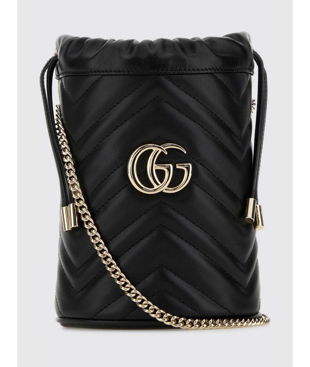 GUCCI Черная кожаная сумка через плечо, фото 1