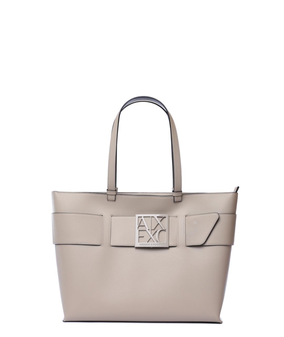 ARMANI EXCHANGE Бежевая сумка тоут, фото 1