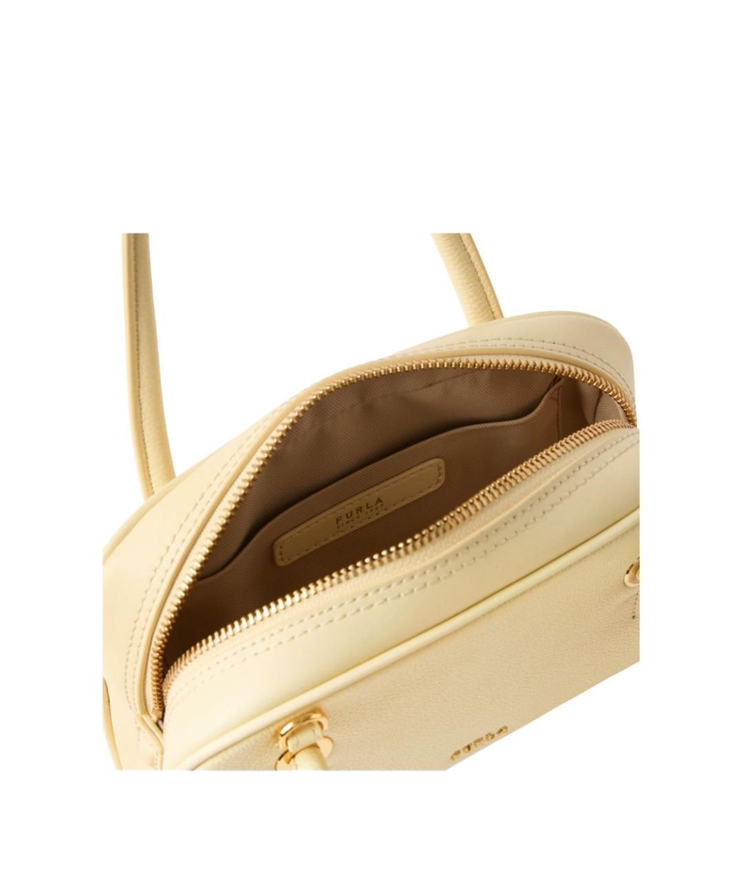 FURLA Желтая кожаная сумка через плечо, фото 2