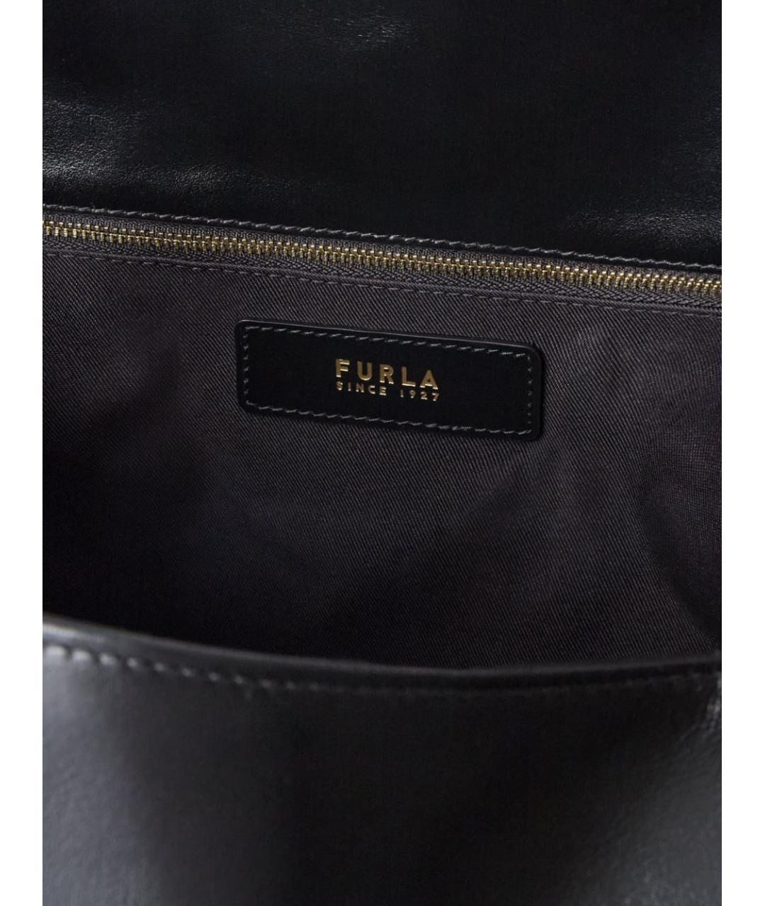 FURLA Черная кожаная сумка через плечо, фото 3