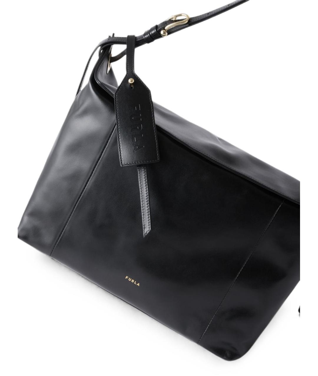 FURLA Черная кожаная сумка через плечо, фото 4