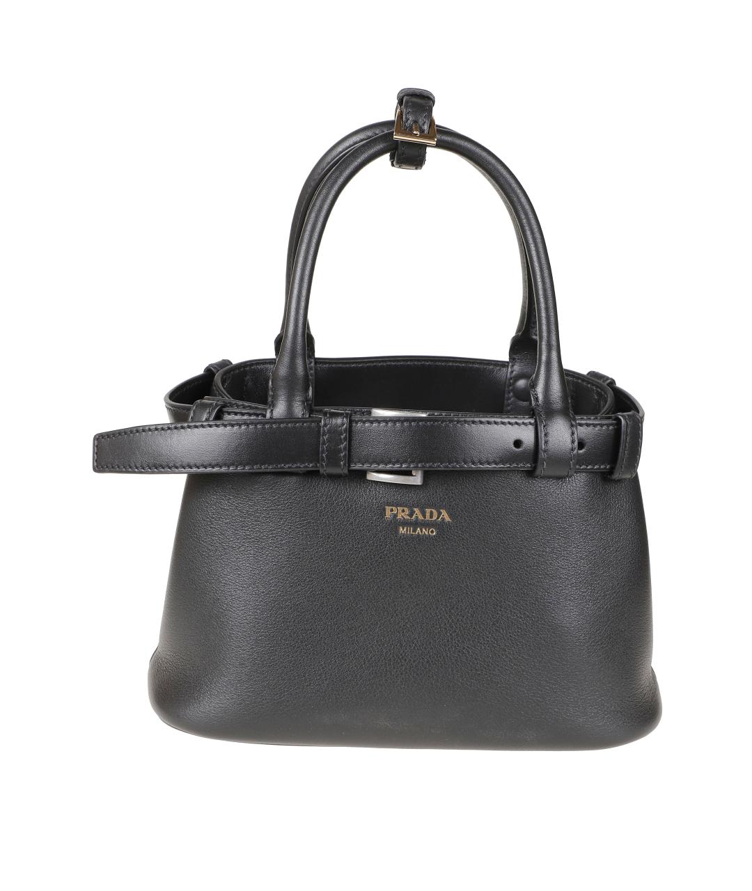 PRADA Черная кожаная сумка тоут, фото 1