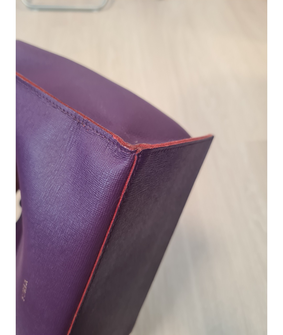 FURLA Фиолетовая кожаная сумка тоут, фото 4