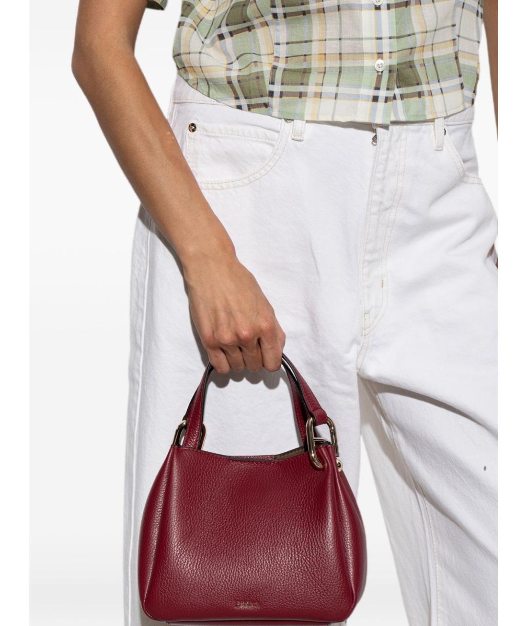 FURLA Бордовая кожаная сумка тоут, фото 4