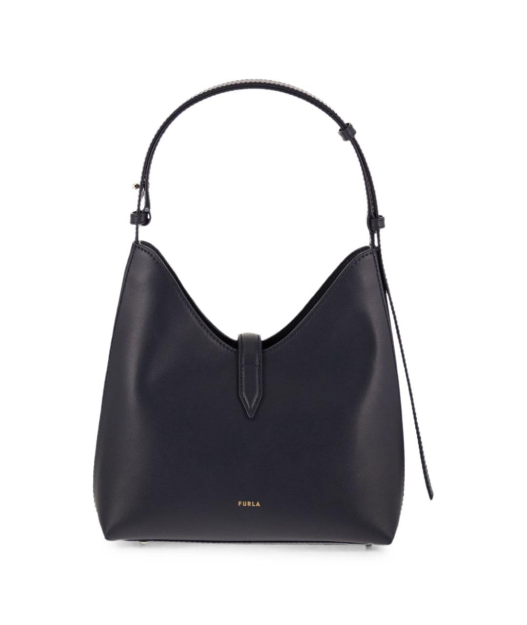 FURLA Черная кожаная сумка тоут, фото 3
