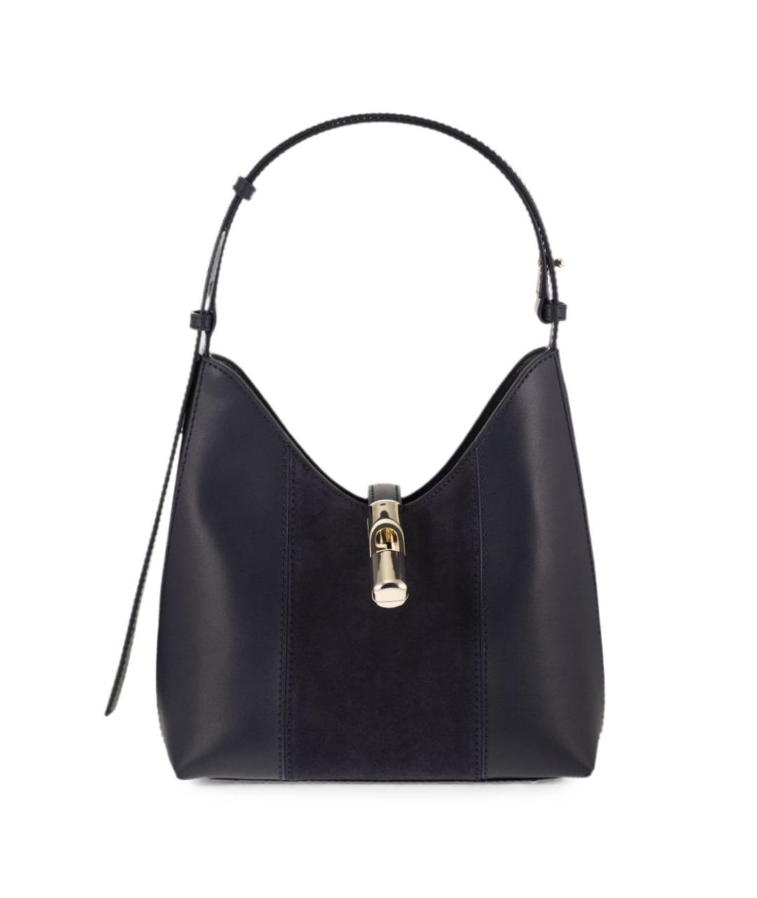 FURLA Черная кожаная сумка тоут, фото 1