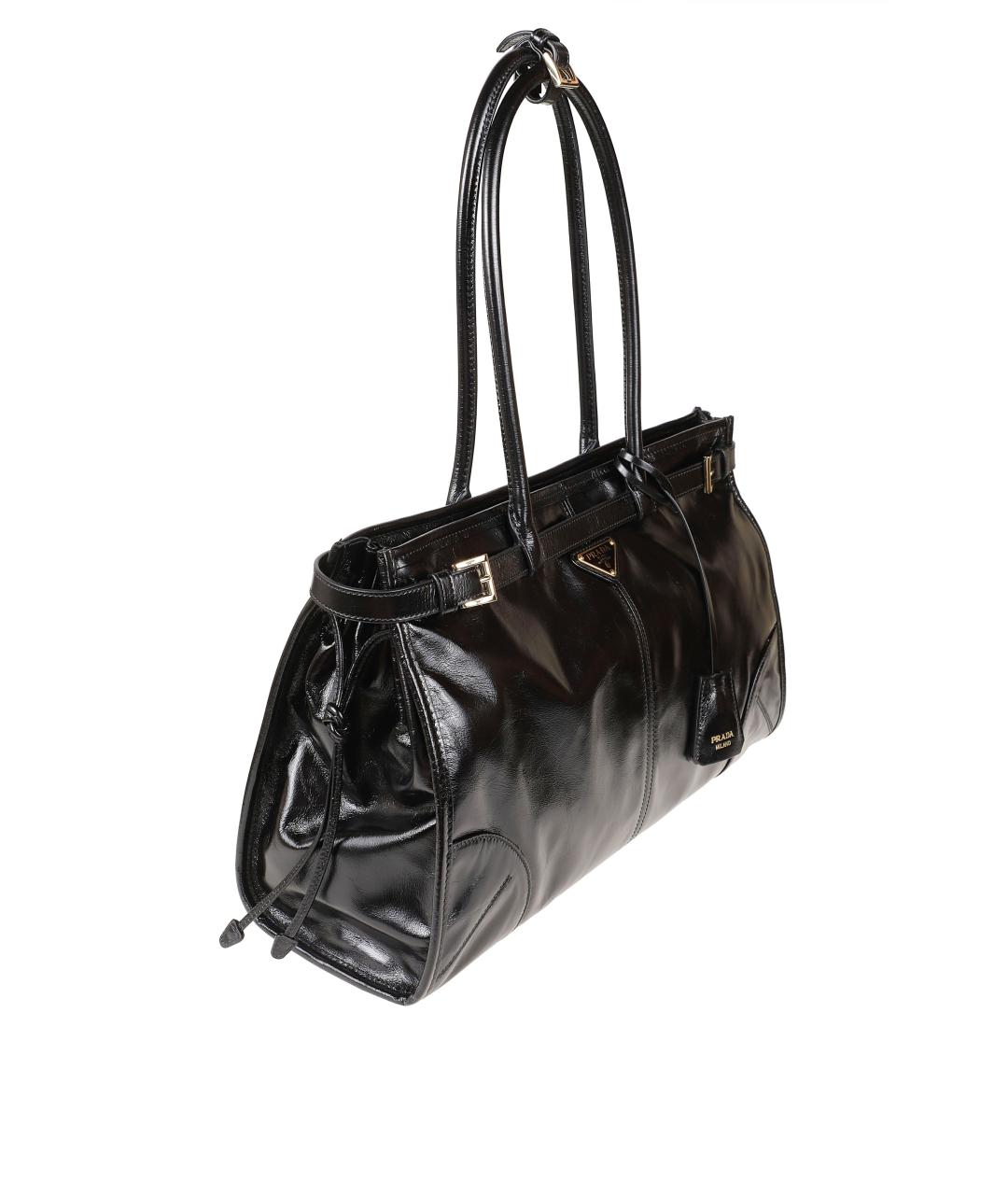 PRADA Черная кожаная сумка тоут, фото 3