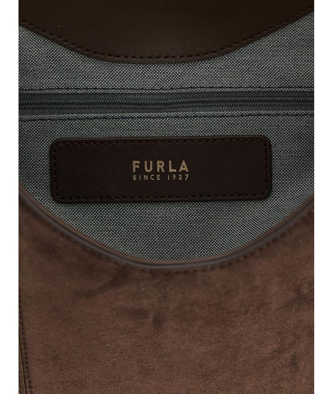 FURLA Коричневая кожаная сумка тоут, фото 2