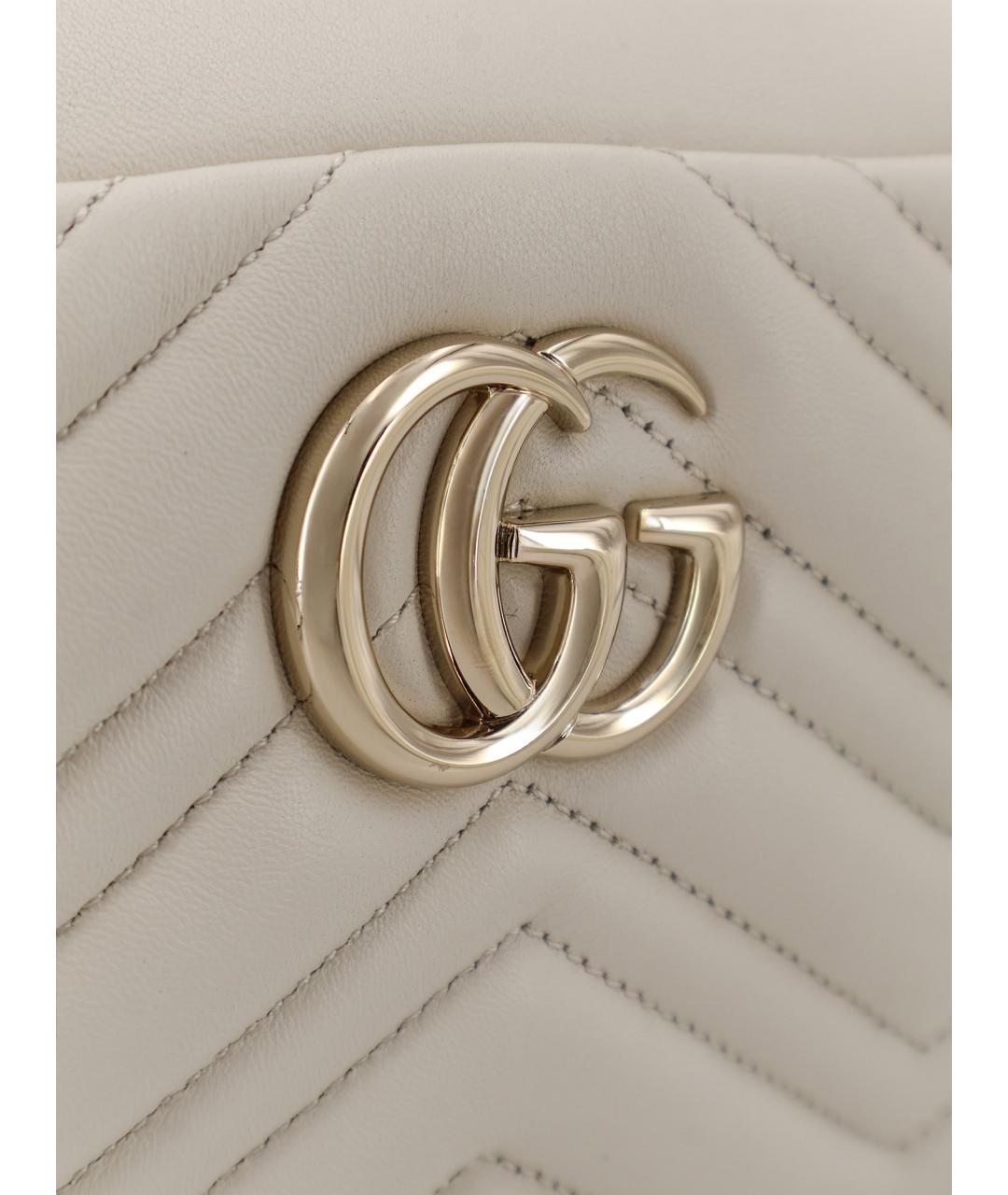 GUCCI Белая кожаная сумка через плечо, фото 5