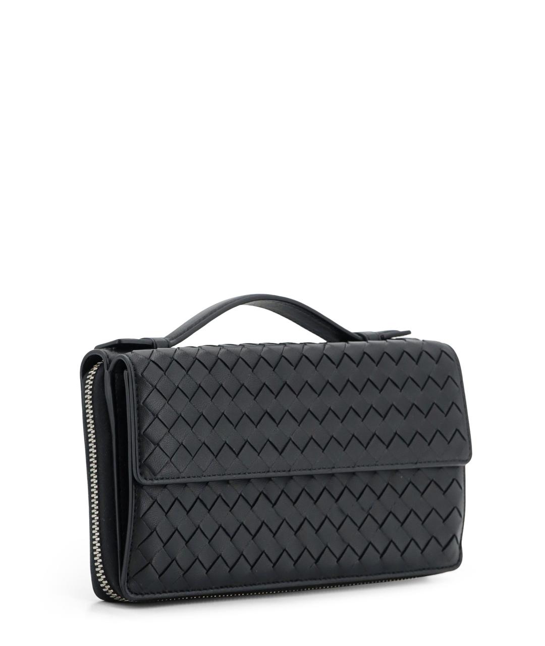 BOTTEGA VENETA Черный кожаный кошелек, фото 3