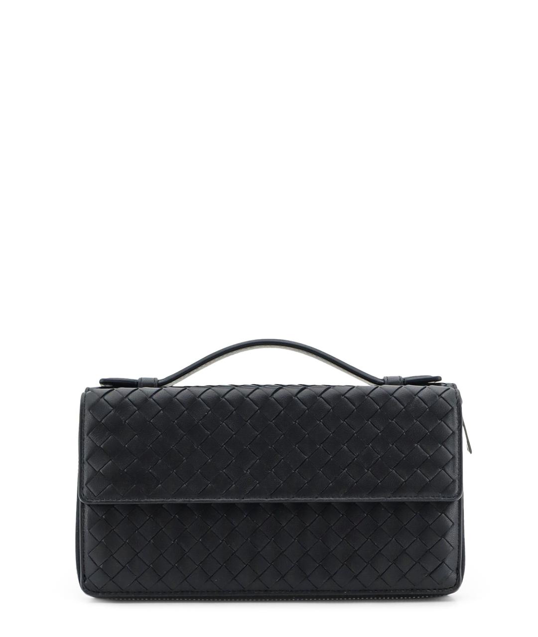 BOTTEGA VENETA Черный кожаный кошелек, фото 1