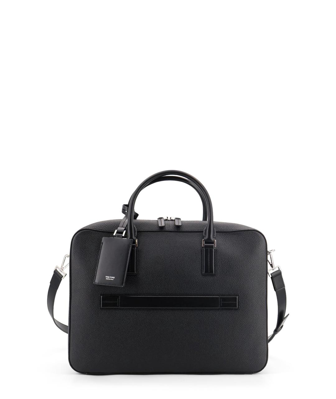TOM FORD Черный кожаный портфель, фото 1