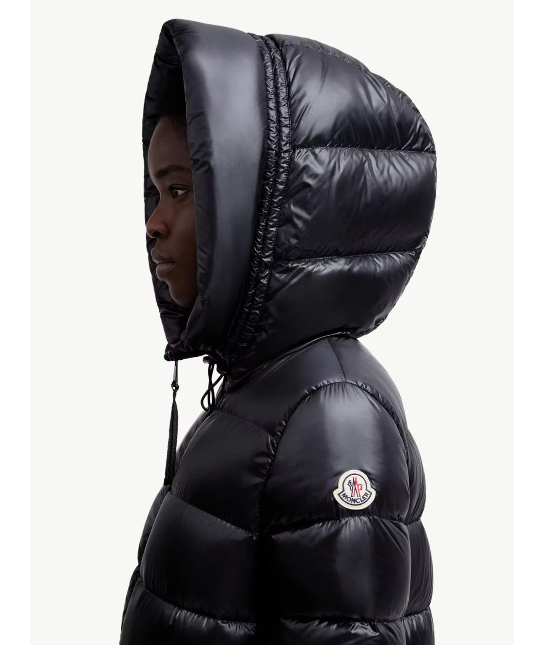 MONCLER Черный полиамидовый пуховик, фото 6
