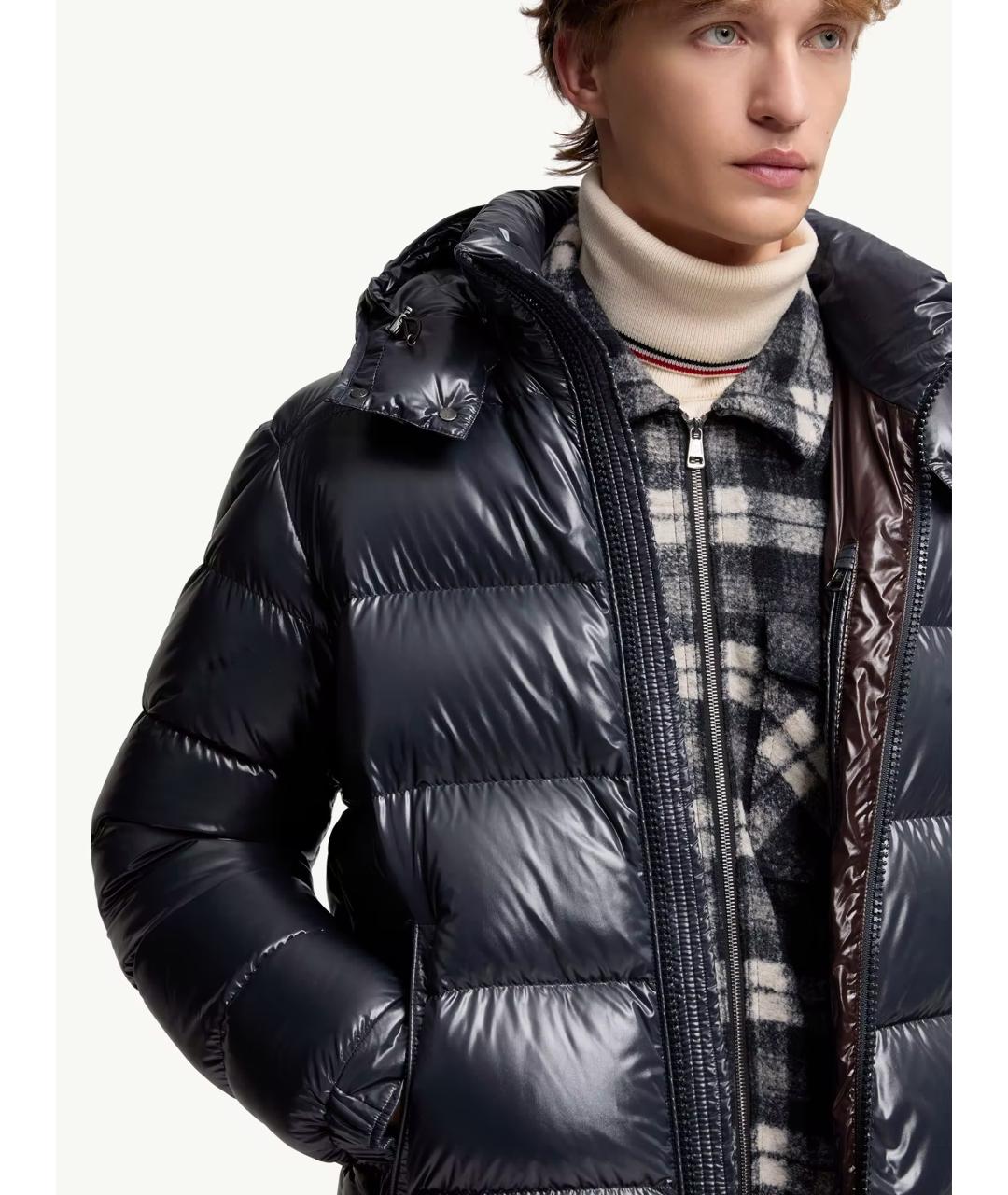MONCLER Синий полиамидовый пуховик, фото 5
