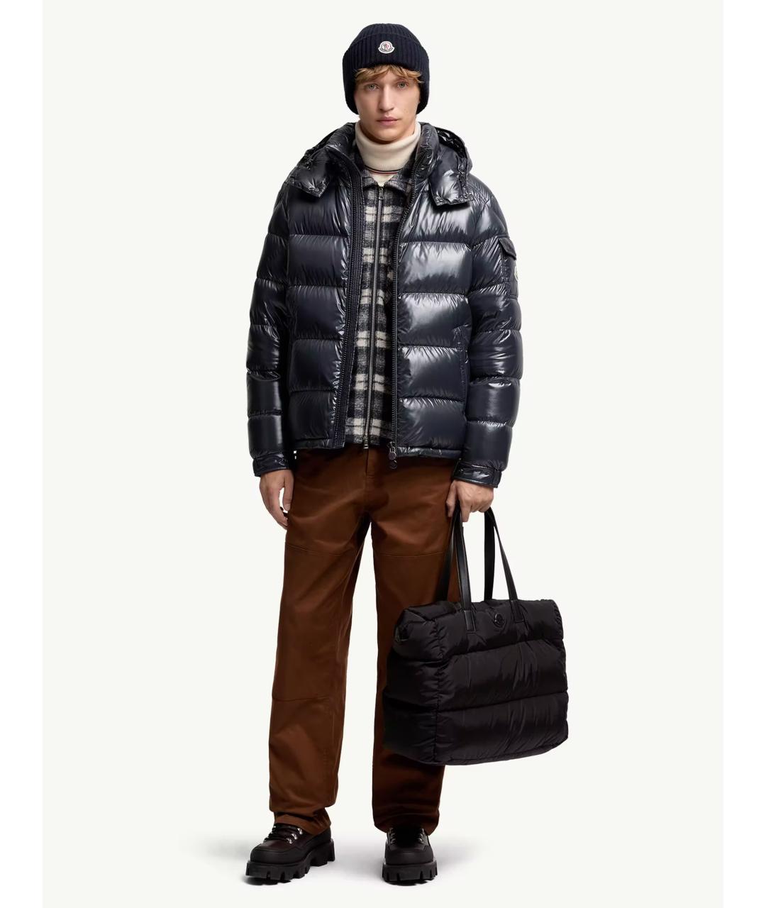 MONCLER Синий полиамидовый пуховик, фото 6