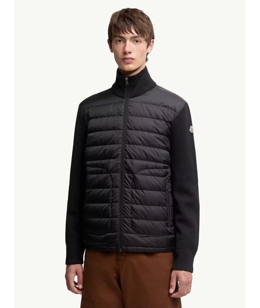 MONCLER Черный полиамидовый кардиган, фото 3