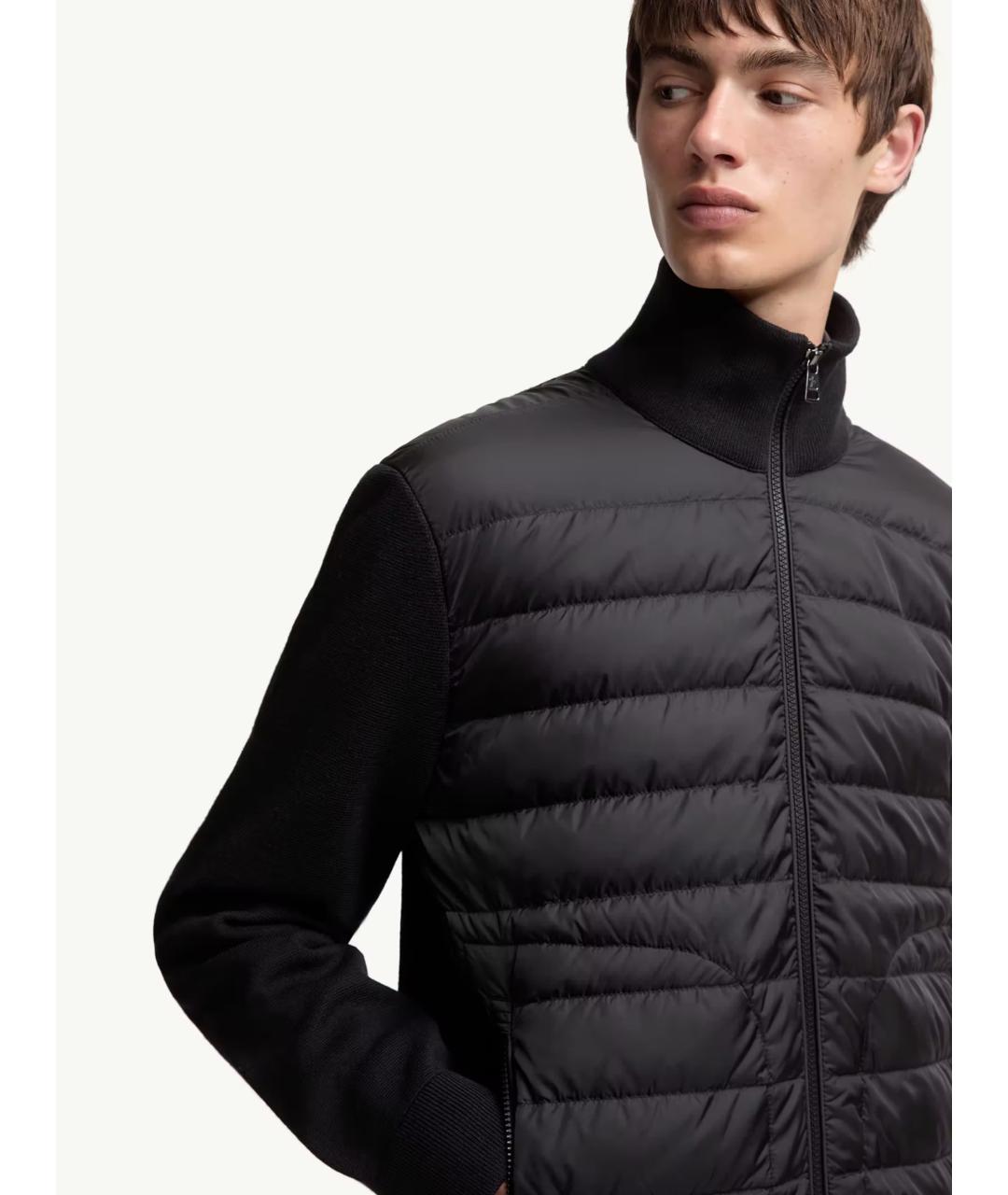MONCLER Черный полиамидовый кардиган, фото 5