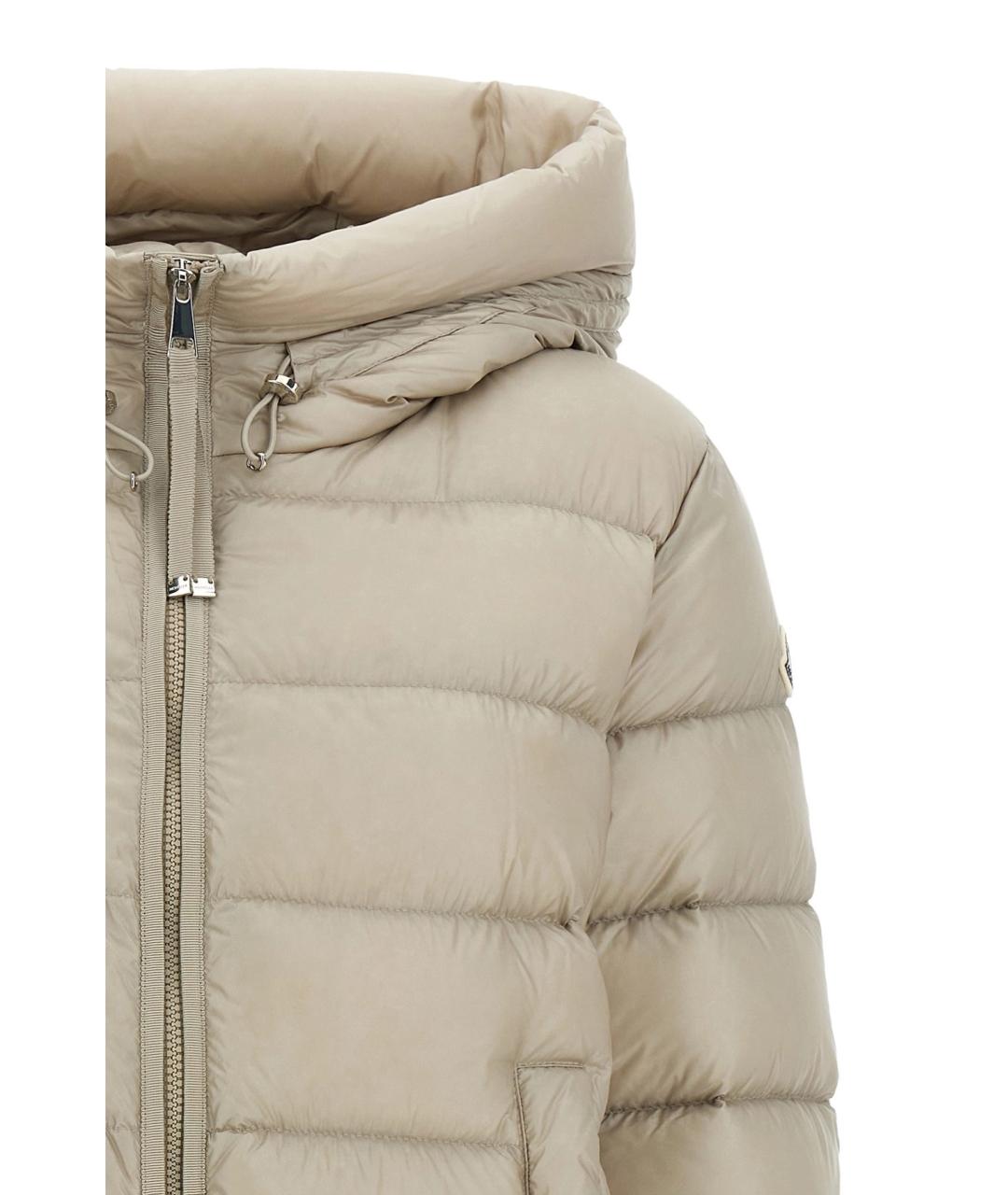 MONCLER Бежевый полиамидовый пуховик, фото 3