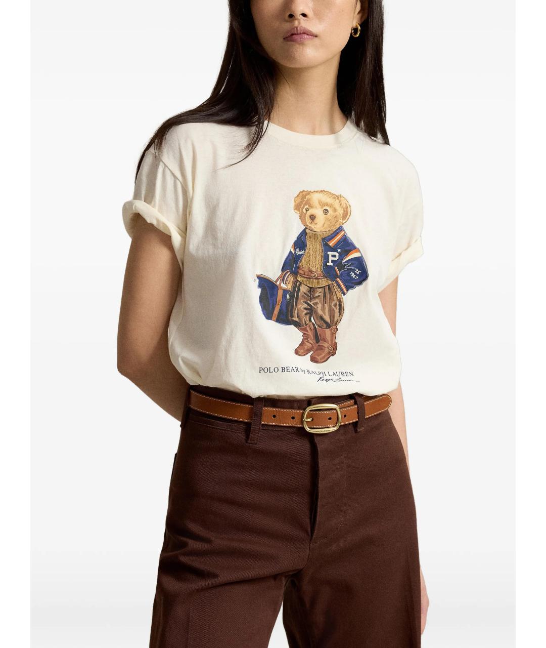 POLO RALPH LAUREN Белая хлопковая футболка, фото 3
