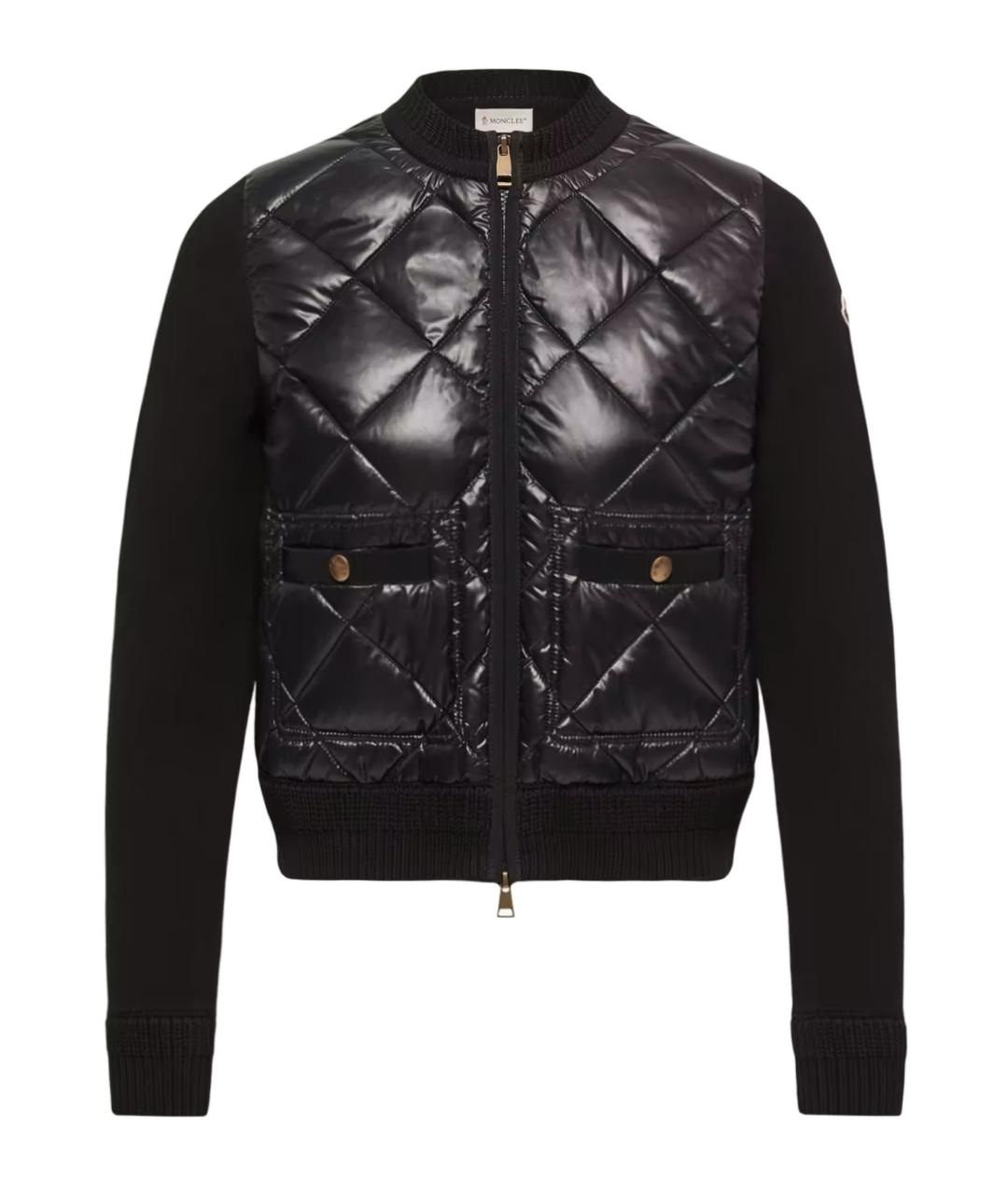 MONCLER Черный хлопковый кардиган, фото 1