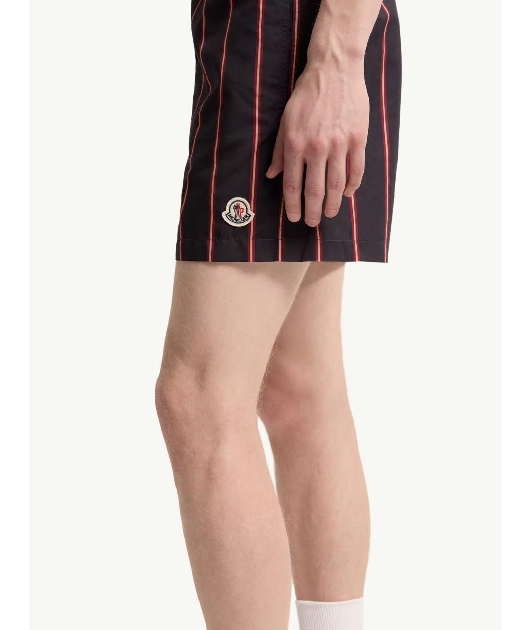 MONCLER Синие полиэстеровые шорты, фото 6