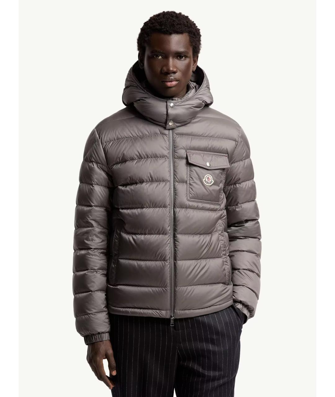 MONCLER Серая полиамидовая куртка, фото 4