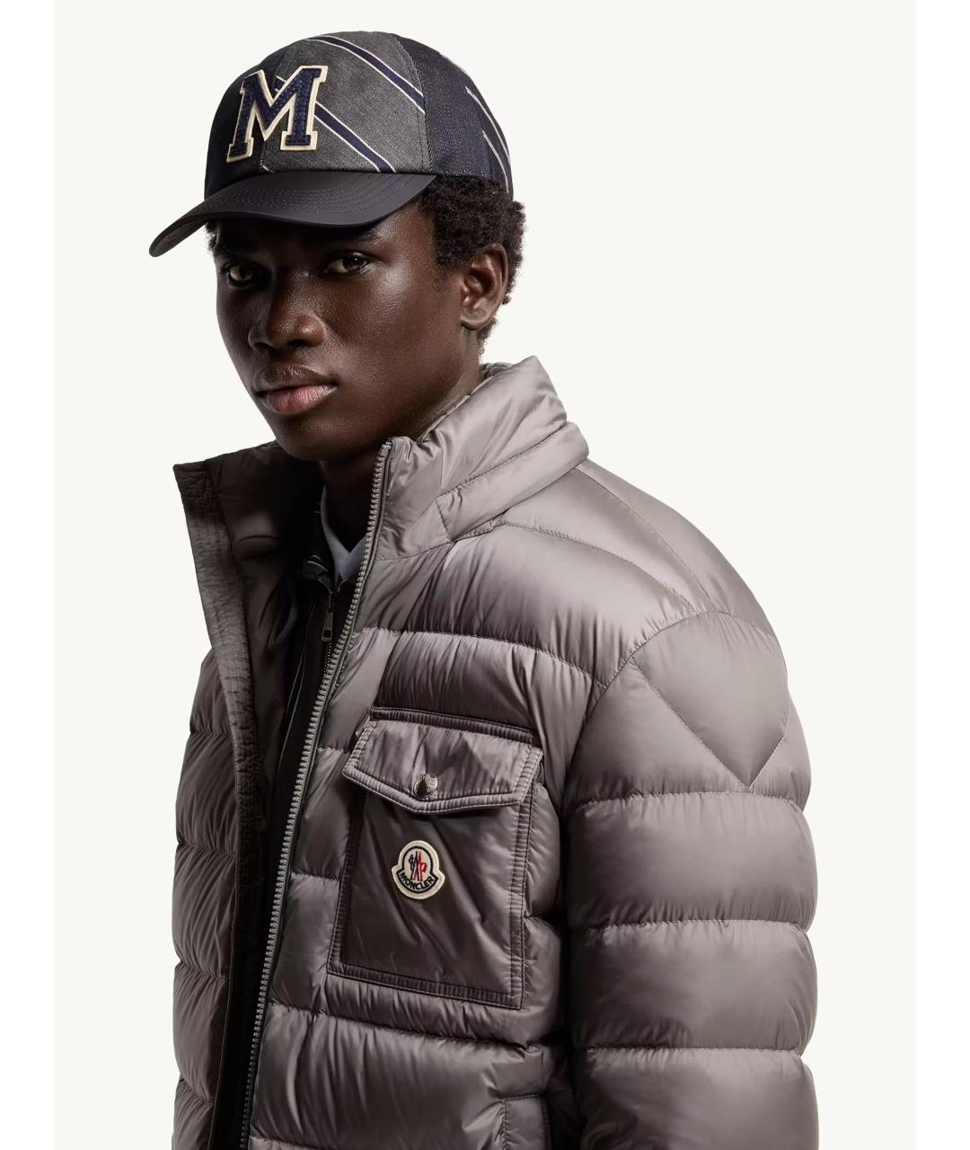 MONCLER Серая полиамидовая куртка, фото 3