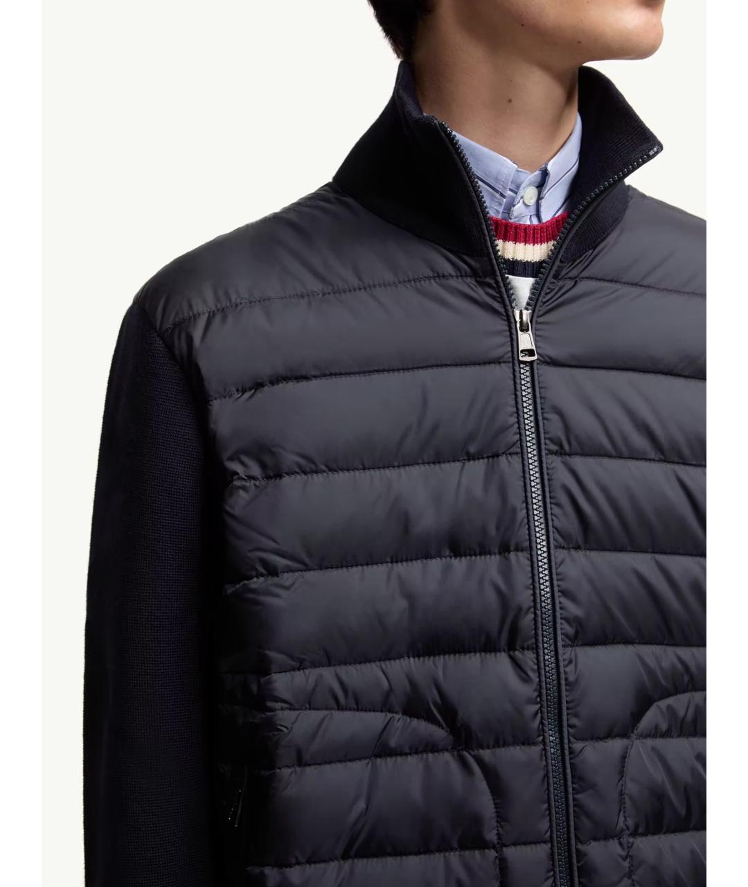 MONCLER Синий полиамидовый кардиган, фото 7