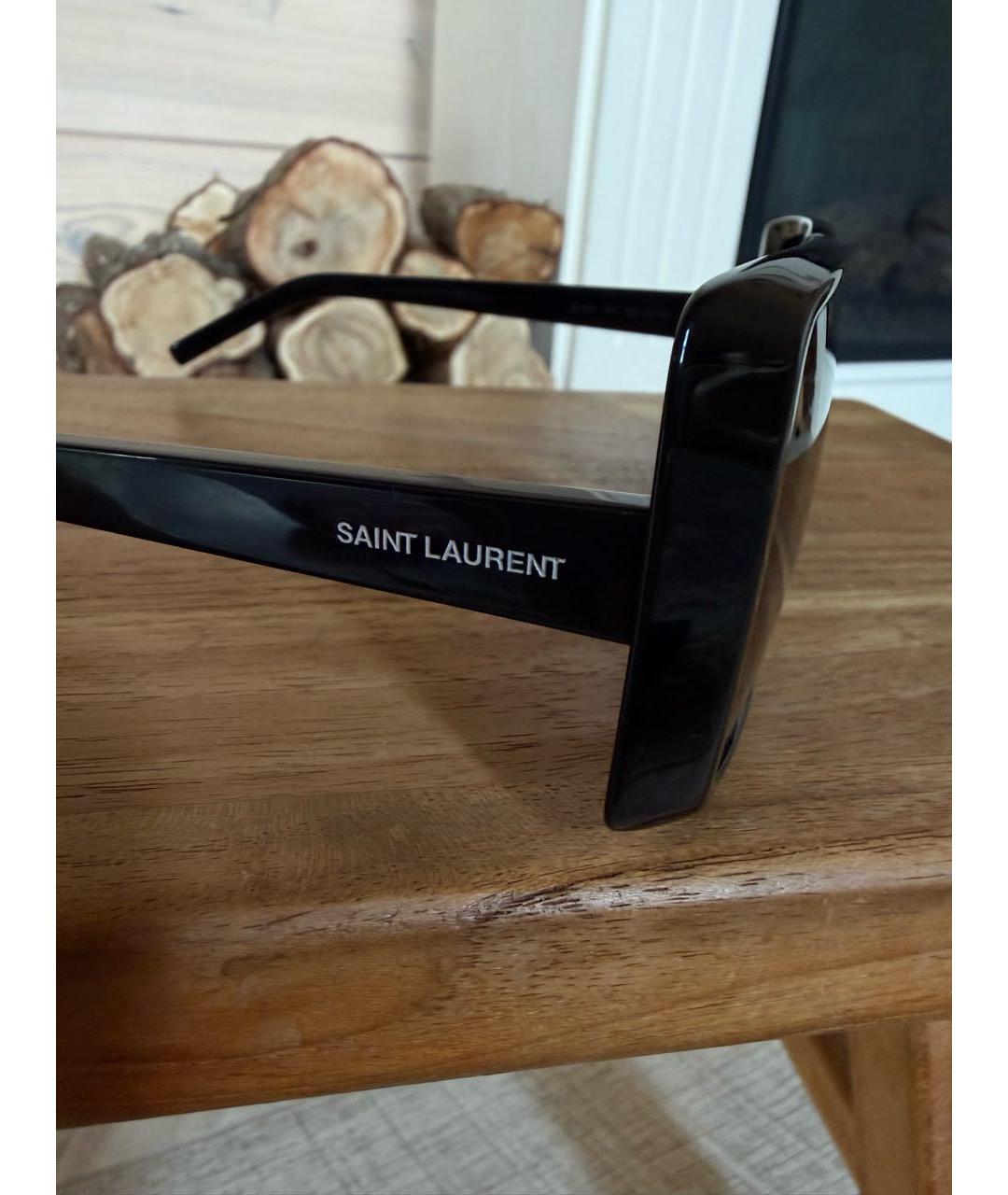 SAINT LAURENT Черные пластиковые солнцезащитные очки, фото 3