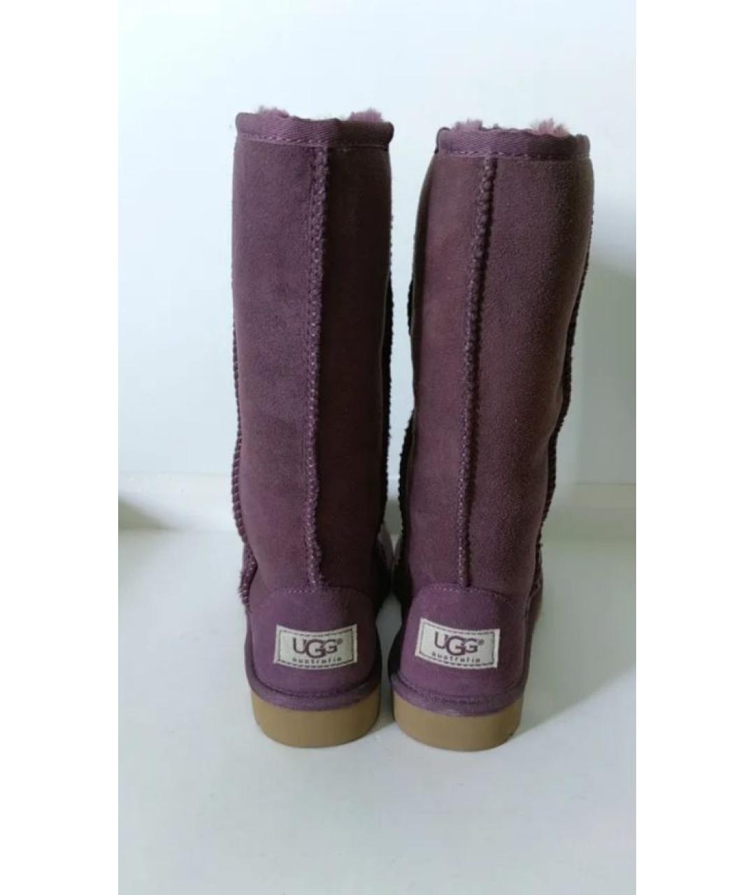 UGG Фиолетовые замшевые сапоги, фото 4