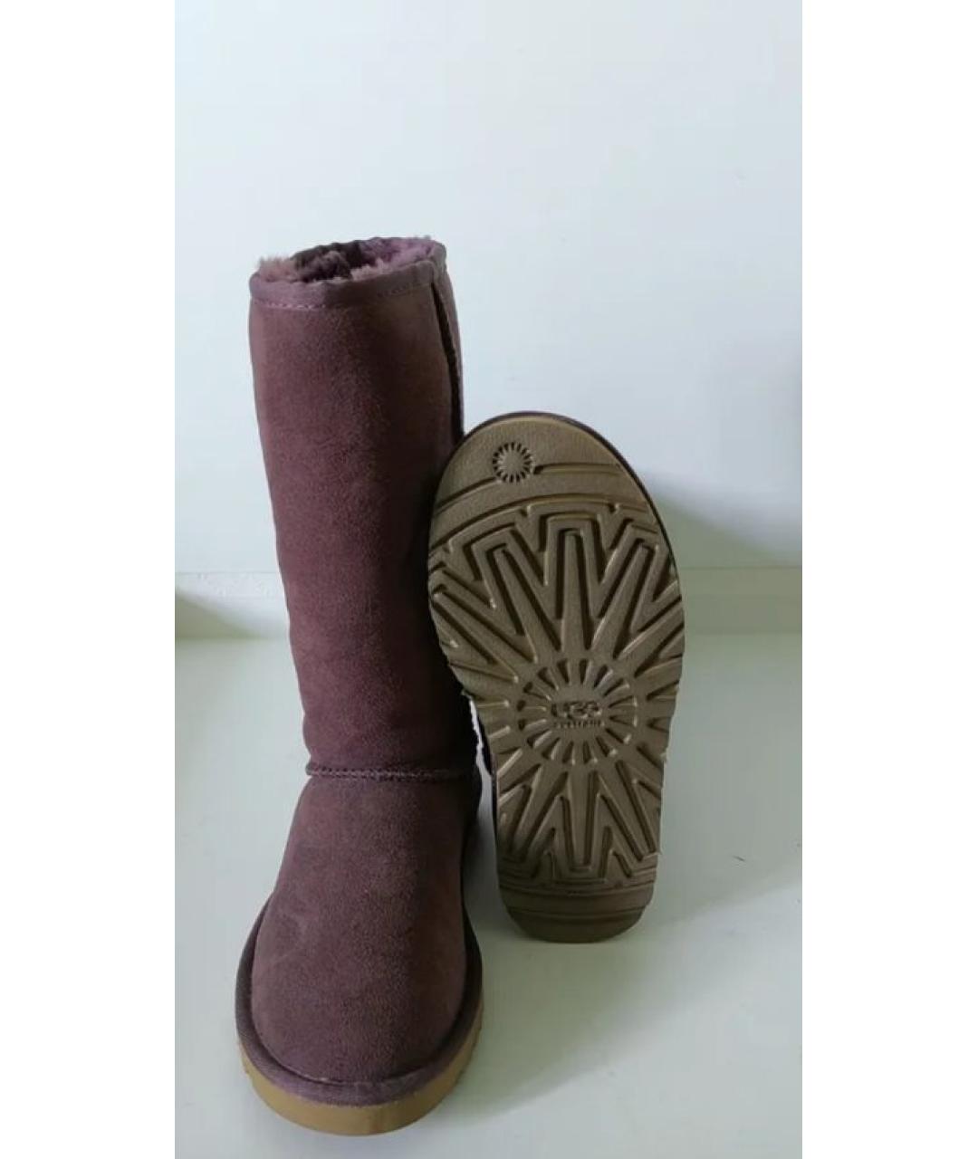 UGG Фиолетовые замшевые сапоги, фото 3