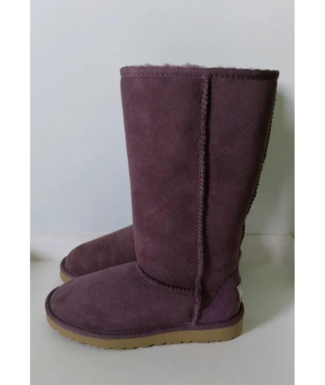 UGG Фиолетовые замшевые сапоги, фото 5