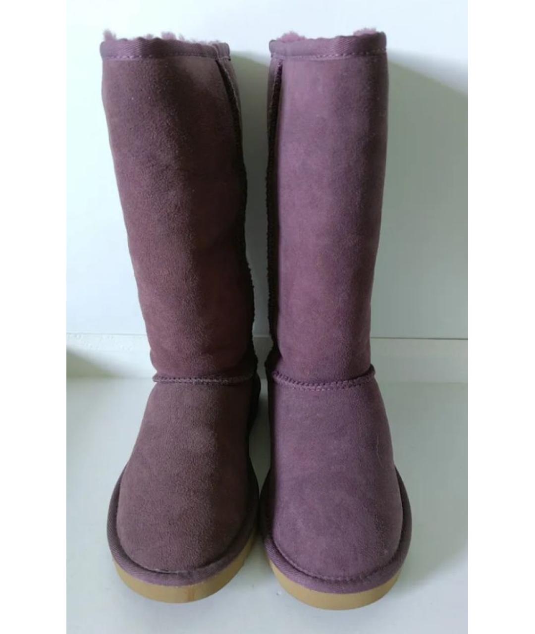 UGG Фиолетовые замшевые сапоги, фото 2