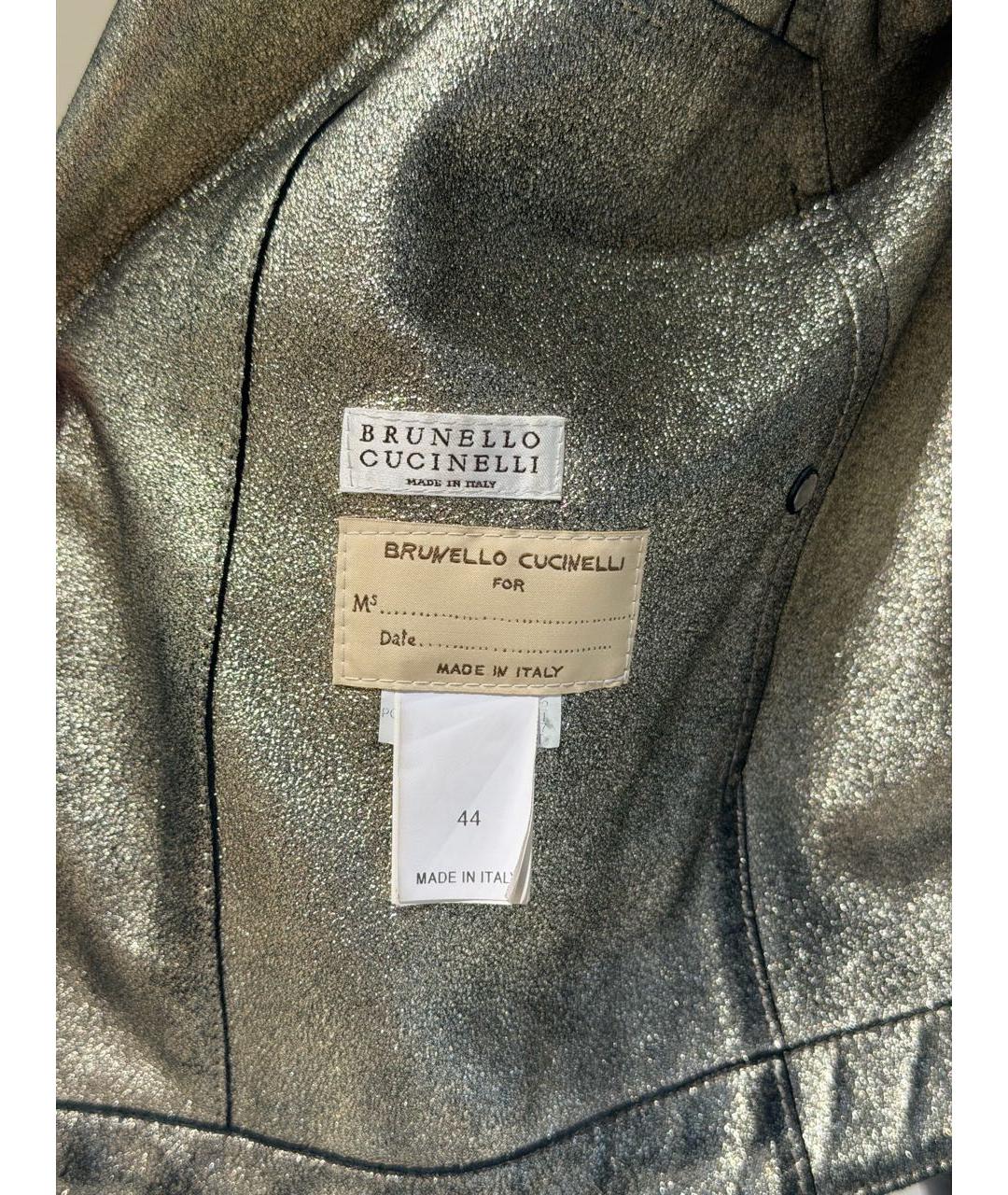 BRUNELLO CUCINELLI Антрацитовая кожаная куртка, фото 5