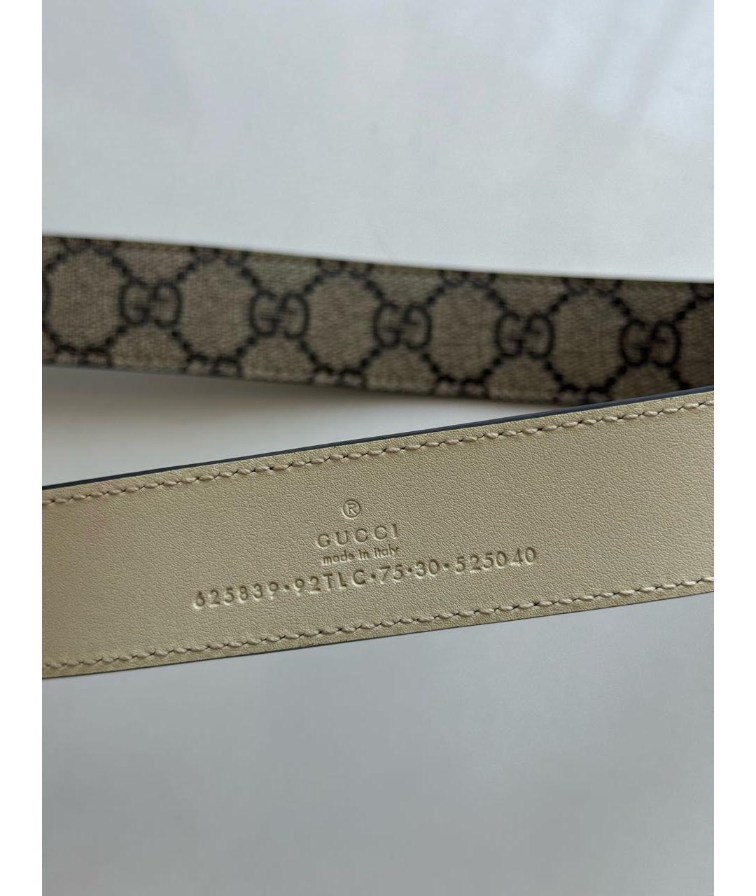 GUCCI Бежевый кожаный ремень, фото 4