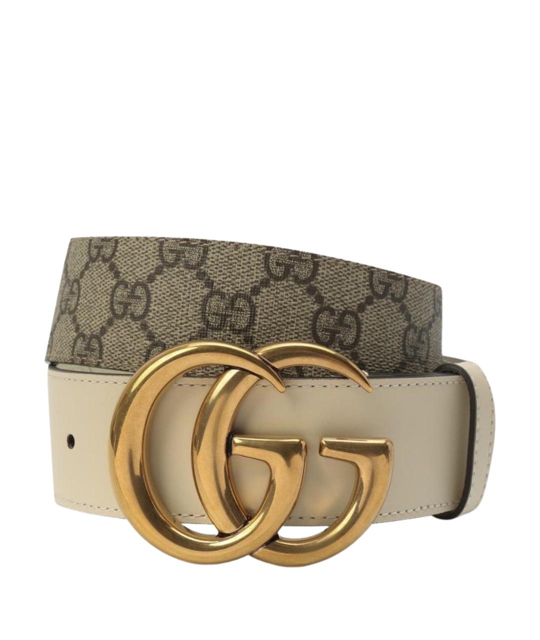 GUCCI Бежевый кожаный ремень, фото 1