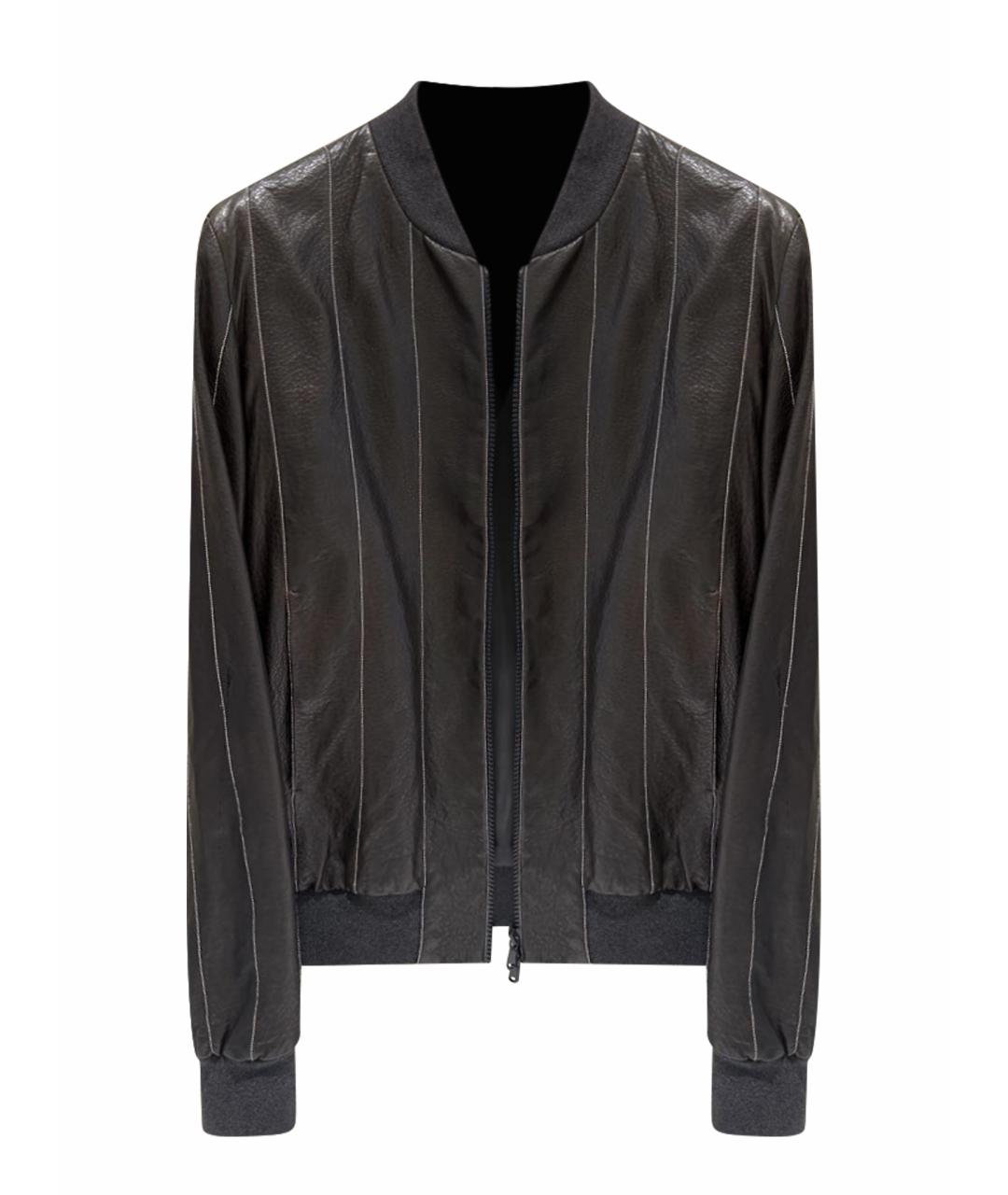 BRUNELLO CUCINELLI Антрацитовая кожаная куртка, фото 1