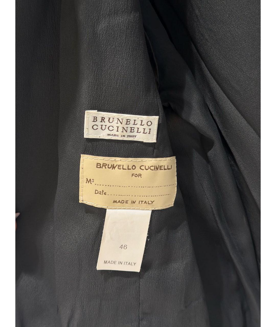 BRUNELLO CUCINELLI Антрацитовая кожаная куртка, фото 5