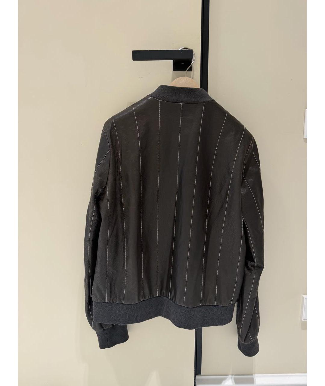 BRUNELLO CUCINELLI Антрацитовая кожаная куртка, фото 2