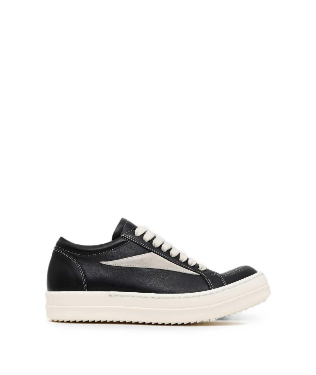 RICK OWENS Черные кожаные кеды, фото 1