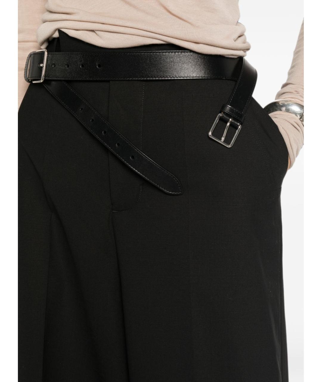 RICK OWENS Черные шерстяные прямые брюки, фото 5