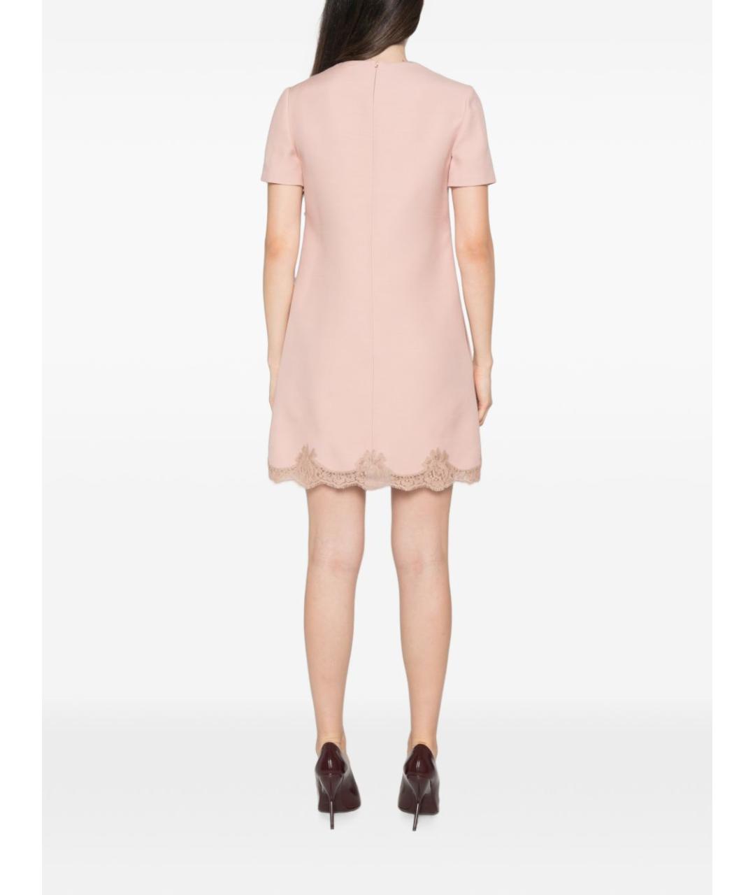 VALENTINO Розовое шерстяное повседневное платье, фото 3