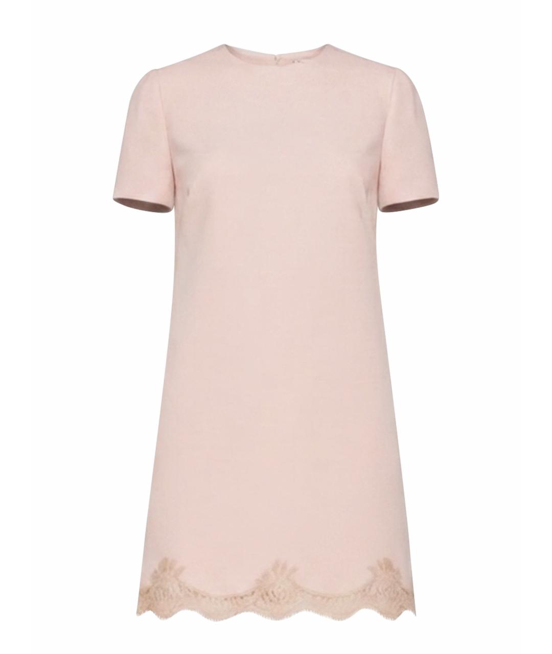 VALENTINO Розовое шерстяное повседневное платье, фото 1